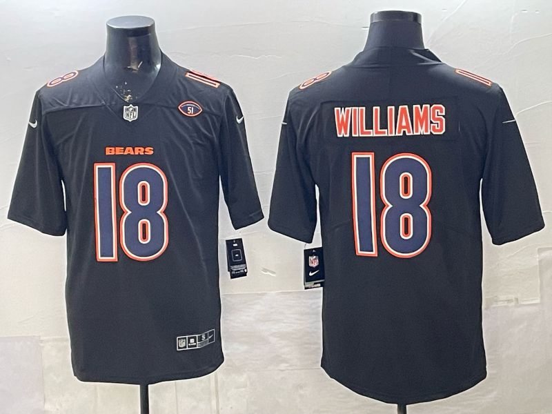 Men 2026 Nike Chicago Bears #18 Williams Black Limited NFL Jersey style 002